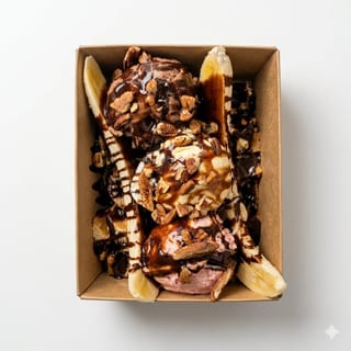 Banana Split on Half Waffle🍌🍨🧇